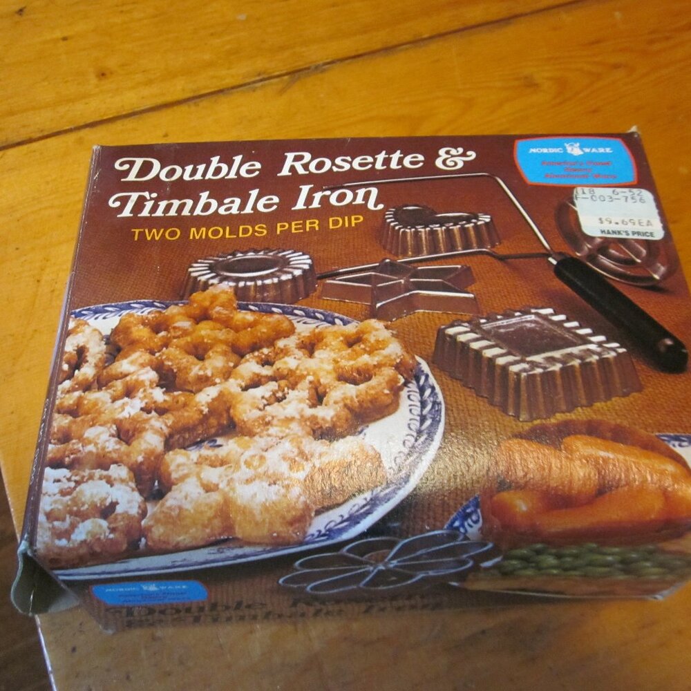 VTG NORDIC WARE ROSETtE DOUBLE ROSETTE AND TIMBALE IRON NEW VINTAGE IN BOX